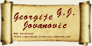 Georgije Jovanović vizit kartica